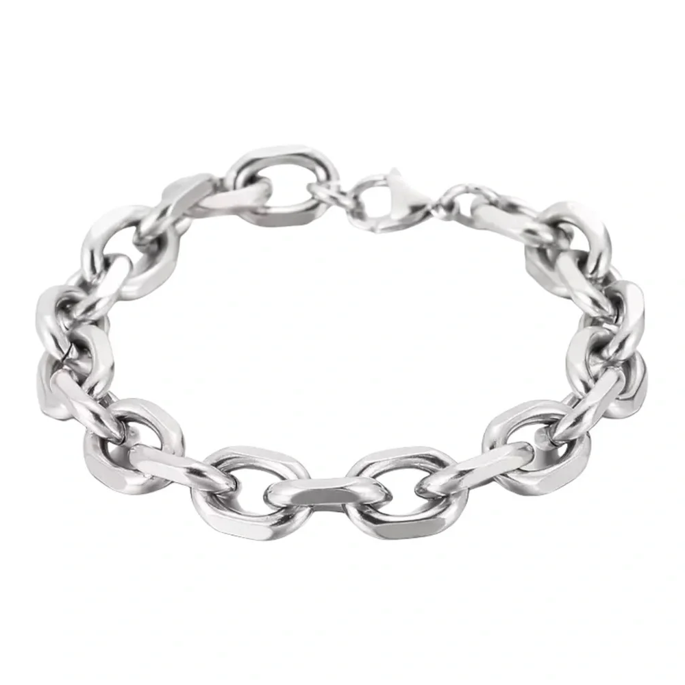 10mm Stainless Steel Cuba O-Chain Men Bracelet - Picture 1 of 6